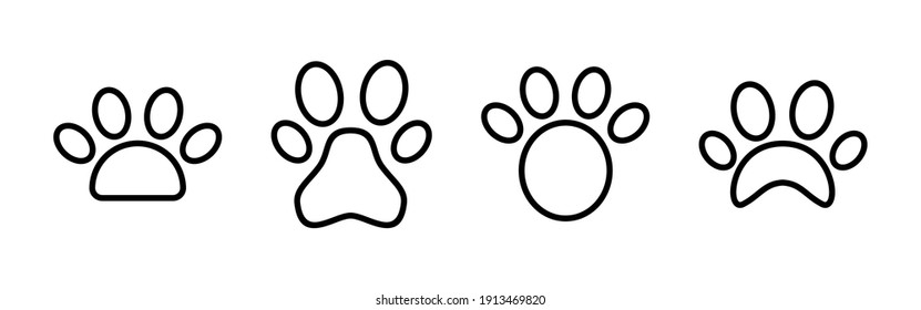 Vector de icono de arrastre. vector de icono de impresión de la pata. pezuña de perro o gato