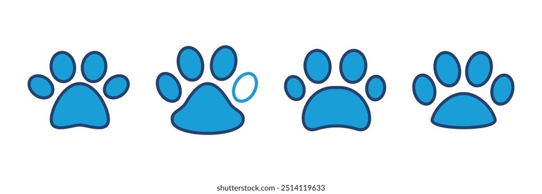 Paw icon vector. paw print icon vector. dog or cat paw