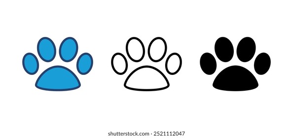 Paw icon vector. paw print icon vector. dog or cat paw