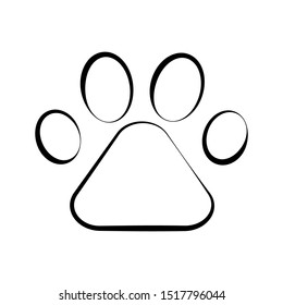 Paw icon vector. Paw Print icon on white background