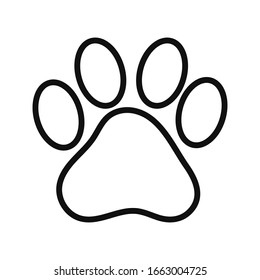 Paw icon vector. Paw Print icon on white background