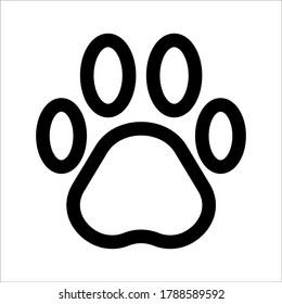 Paw icon vector. Paw Print icon on white background