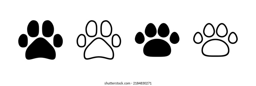 Paw icon vector. paw print sign and symbol. dog or cat paw