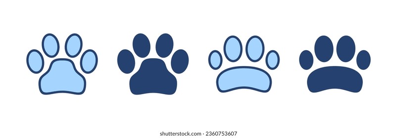 Paw icon vector. paw print sign and symbol. dog or cat paw