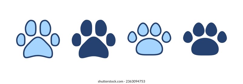 Vector de icono de arrastre. símbolo y signo de la huella de la pata. pezuña de perro o gato