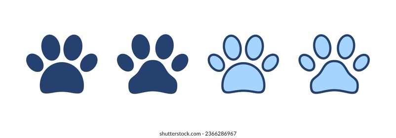 Paw icon vector. paw print sign and symbol. dog or cat paw