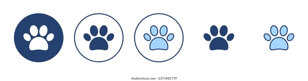 Symbolvektorgrafik einfügen. Pfotendruckzeichen und -symbol. Hund- oder Katzenpfeffer