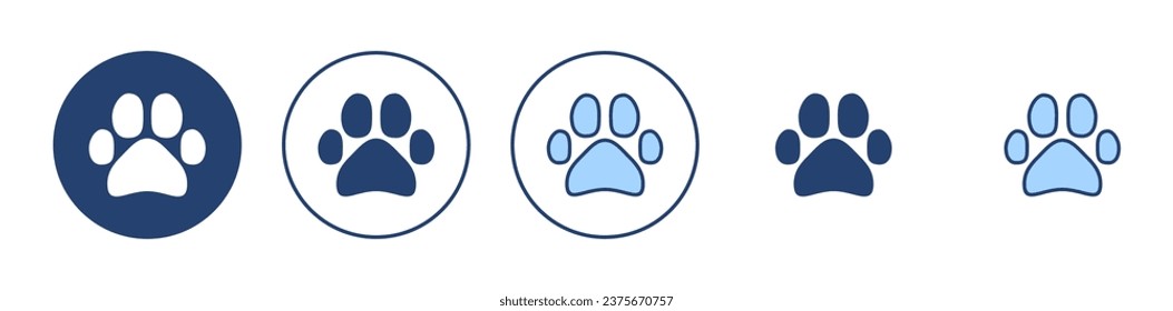 Symbolvektorgrafik einfügen. Pfotendruckzeichen und -symbol. Hund- oder Katzenpfeffer