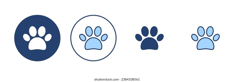 Paw icon vector. paw print sign and symbol. dog or cat paw