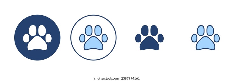 Paw icon vector. paw print sign and symbol. dog or cat paw