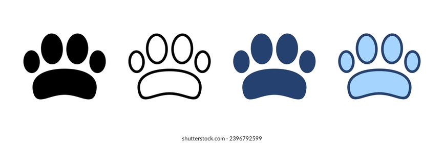 Paw icon vector. paw print sign and symbol. dog or cat paw