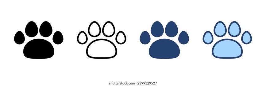 Paw icon vector. paw print sign and symbol. dog or cat paw