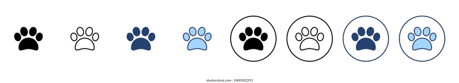 Paw icon vector. paw print sign and symbol. dog or cat paw