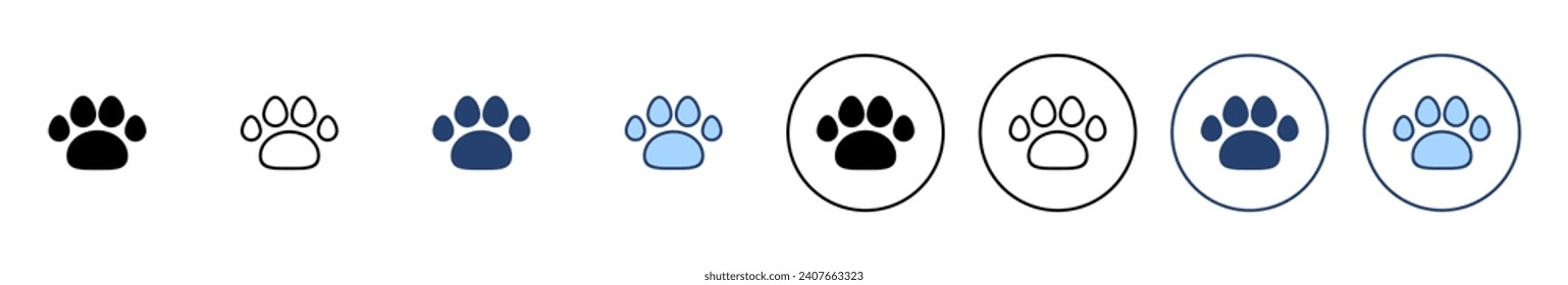 Paw icon vector. paw print sign and symbol. dog or cat paw