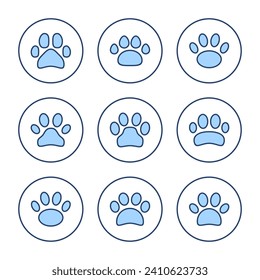 Paw icon vector. paw print sign and symbol. dog or cat paw