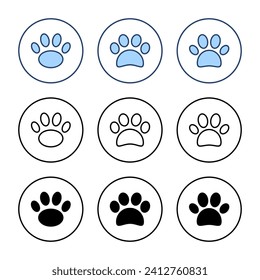 Paw icon vector. paw print sign and symbol. dog or cat paw