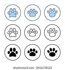 Paw icon vector. paw print sign and symbol. dog or cat paw