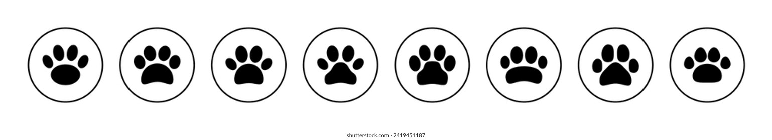 Paw icon vector. paw print sign and symbol. dog or cat paw