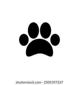Paw icon vector, paw print sign black flat ytrendy style illustration for web and app on white background..eps