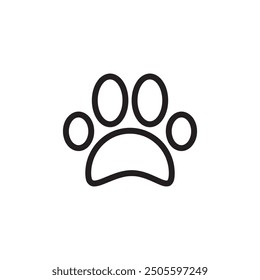 Paw icon vector, paw print sign linear illustration for web and app on white background..eps