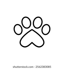 Paw icon vector. paw print sign and symbol. dog or cat paw