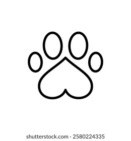 Paw icon vector. paw print sign and symbol. dog or cat paw