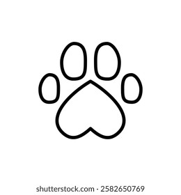 Paw icon vector. paw print sign and symbol. dog or cat paw