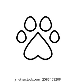 Paw icon vector. paw print sign and symbol. dog or cat paw