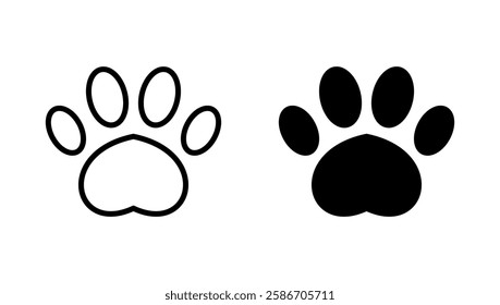 Paw icon vector. paw print sign and symbol. dog or cat paw