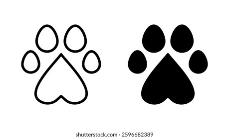 Paw icon vector. paw print sign and symbol. dog or cat paw