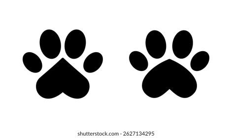 Paw icon vector. paw print sign and symbol. dog or cat paw