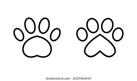 Paw icon vector. paw print sign and symbol. dog or cat paw