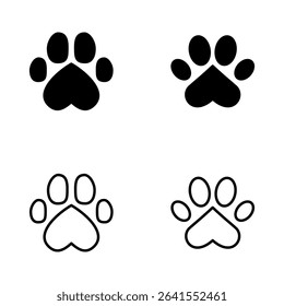 Paw icon vector. paw print sign and symbol. dog or cat paw