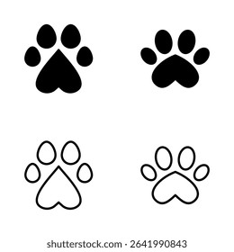 Paw icon vector. paw print sign and symbol. dog or cat paw