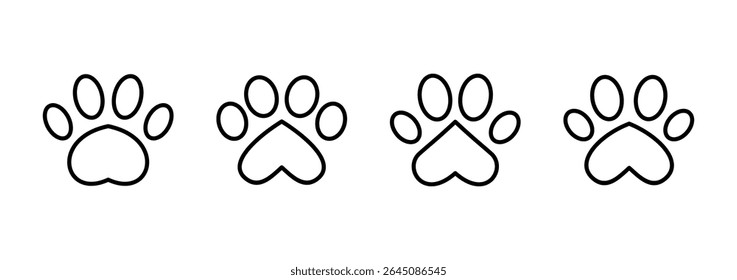 Paw icon vector. paw print sign and symbol. dog or cat paw
