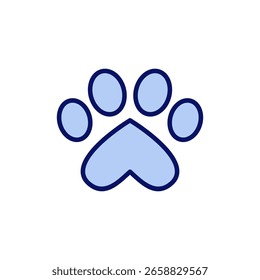 Paw icon vector. paw print sign and symbol. dog or cat paw