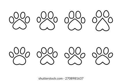 Paw icon vector. paw print sign and symbol. dog or cat paw