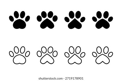 Paw icon vector. paw print sign and symbol. dog or cat paw