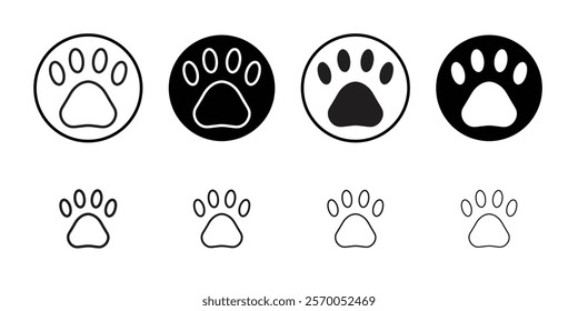 Paw icon Vector set outline