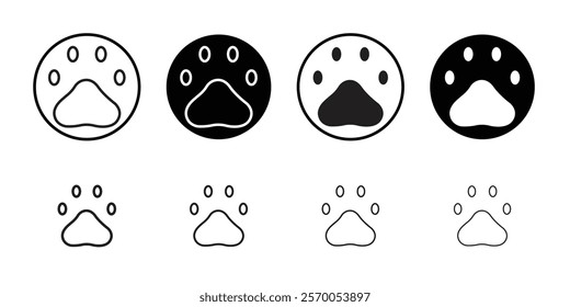 Paw icon Vector set outline
