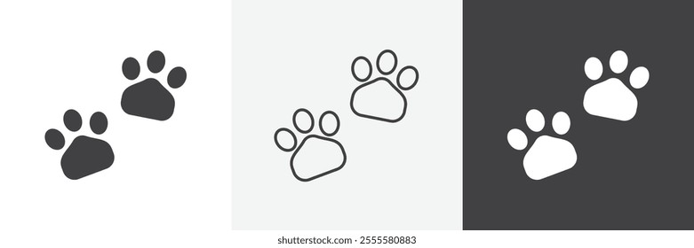 Paw icon vector set for ui designs