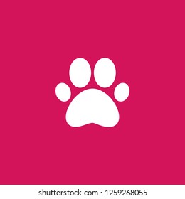 paw icon vector. paw sign on pink background. paw icon for web and app