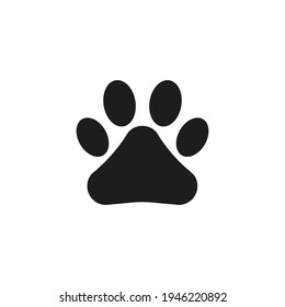 Paw icon vector. Simple print sign