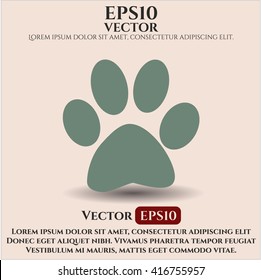 paw icon vector symbol flat eps jpg app web concept website