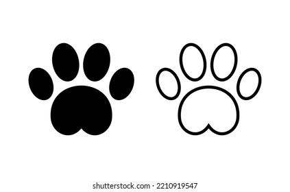 Pay Icon Vektor für Web- und mobile App. Pfotendruckzeichen und -symbol. Hund- oder Katzenpfeffer
