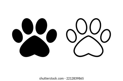 Paw icon vector for web and mobile app. paw print sign and symbol. dog or cat paw