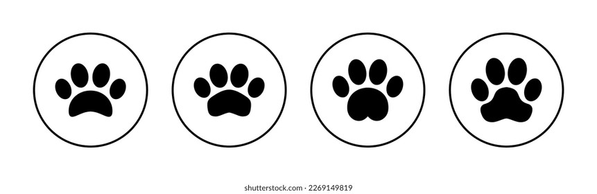Paw icon vector for web and mobile app. paw print sign and symbol. dog or cat paw