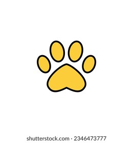 Paw icon vector for web and mobile app. paw print sign and symbol. dog or cat paw