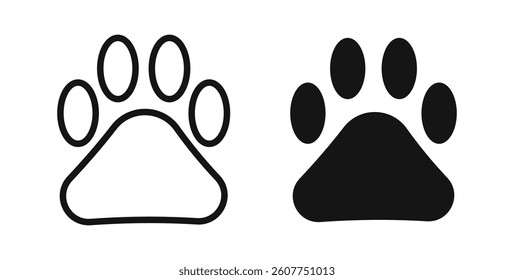 Paw icons in black fill and line style