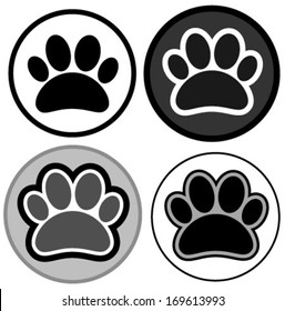 paw icons black & white